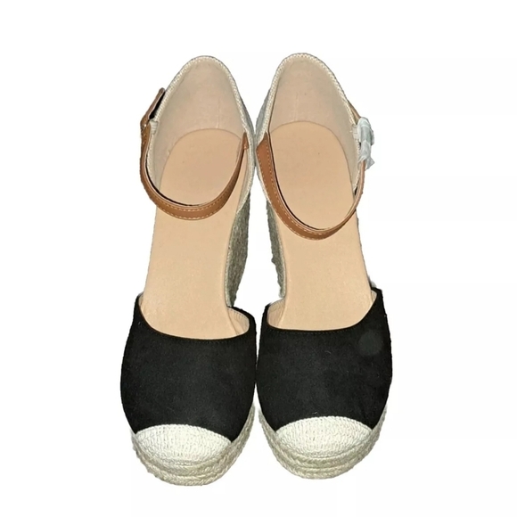 Unbranded Black Tan Wedge Women's Size 10 SB6#7 - Picture 6 of 7